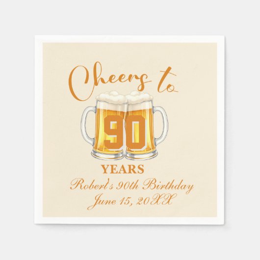 Cheers to 90 Years  スタンダードカクテルナプキン (正面)