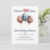 Cheers to 90 Years Birthday Party Invitation 招待状 (スタンド正面)