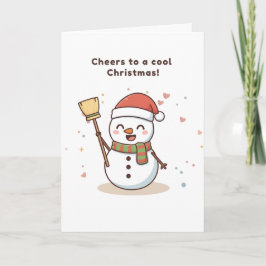 Cheers to a Cool Christmas Snowman Card カード