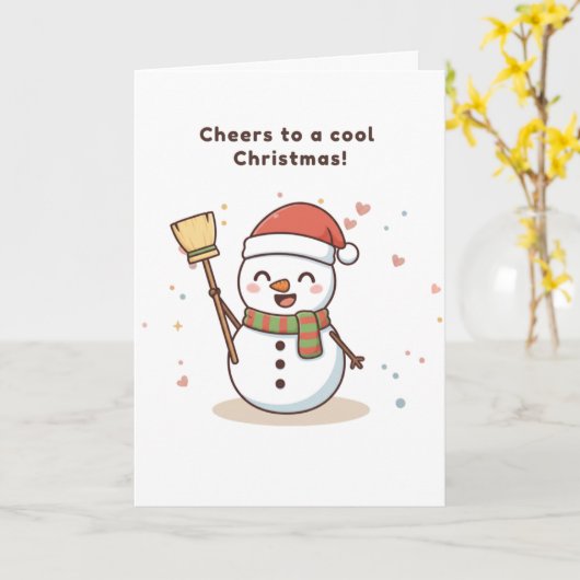 Cheers to a Cool Christmas Snowman Card カード (黄色い花)