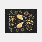 Cheers To A New Year Eve Party Countdown Happy New フリースブランケット (正面(横))