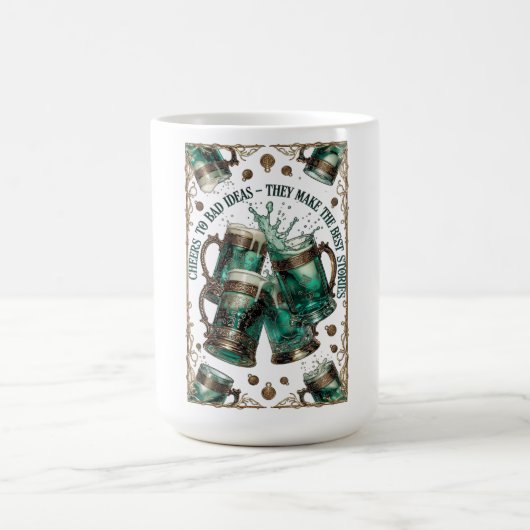 Cheers to Bad Ideas Tankards Graphic Tee コーヒーマグカップ (中央)