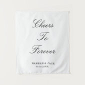 Cheers to Forever Personalized Wedding Engagement タペストリー (正面)