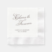 Cheers to Forever Victorian Brown Wedding 縁ありカクテルナプキン (正面)