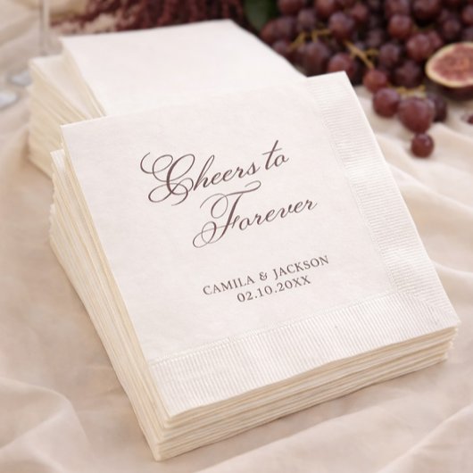 Cheers to Forever Victorian Brown Wedding 縁ありカクテルナプキン