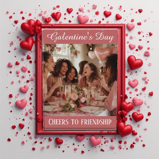 Cheers to Friendship Galentine's Day Typography フォトブロック