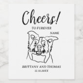 Cheers to Furever Dog Draw celebration Wine Label ワインラベル (シングルラベル)