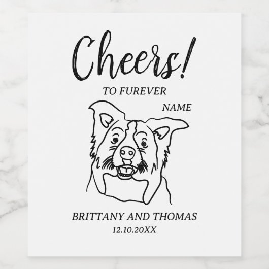 Cheers to Furever Dog Draw celebration Wine Label ワインラベル (シングルラベル)