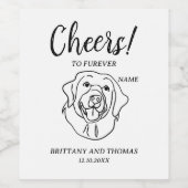 Cheers to Furever Dog Draw celebration Wine Label ワインラベル (シングルラベル)