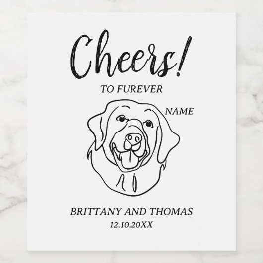 Cheers to Furever Dog Draw celebration Wine Label ワインラベル (シングルラベル)