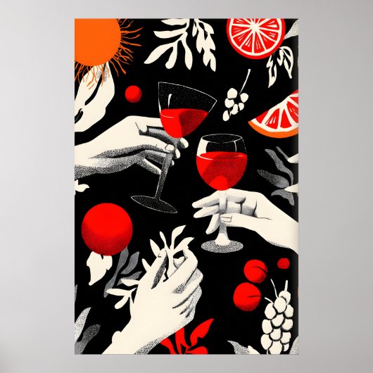 Cheers to Life Art Print Toast Scene with ポスター (正面)