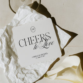 Cheers to Love ウェディングコースター モノグラム コースター