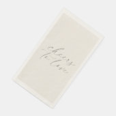 「Cheers to Love」ニュートラルな結婚式のゲスト用タオル (コーナー)