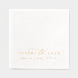 Cheers to Love Elegant Modern Wedding Gold 箔ナプキン
