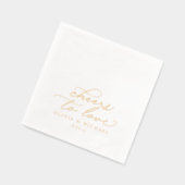 Cheers to Love Elegant Wedding Gold 箔ナプキン (左)