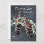 Cheers to Love Greenery Beer Bridal Shower 招待状 (正面)