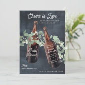 Cheers to Love Greenery Beer Bridal Shower 招待状 (スタンド正面)