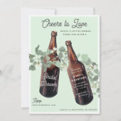 Cheers to Love Greenery Beer Bridal Shower 招待状 (正面)