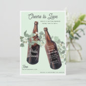 Cheers to Love Greenery Beer Bridal Shower 招待状 (スタンド正面)