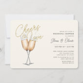 Cheers to Love Ivory Bridal Shower 招待状 (正面)