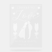 Cheers to Love Personalized Wedding アクリルサイン (正面)