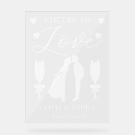 Cheers to Love Personalized Wedding アクリルサイン