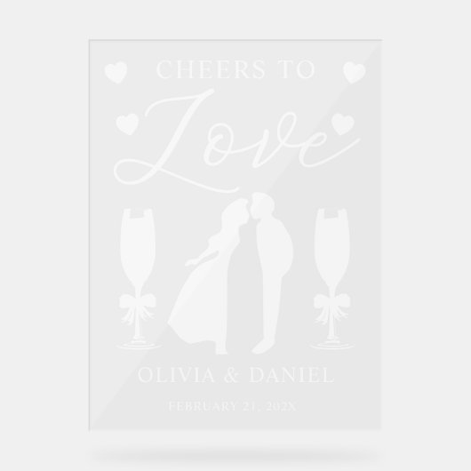Cheers to Love Personalized Wedding アクリルサイン (正面)