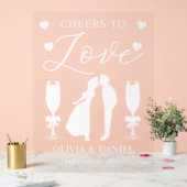 Cheers to Love Personalized Wedding アクリルサイン (ウェディング)