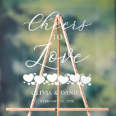 Cheers to Love Personalized Wedding Welcome アクリルサイン (ニュートラル)