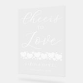 Cheers to Love Personalized Wedding Welcome アクリルサイン (傾斜)