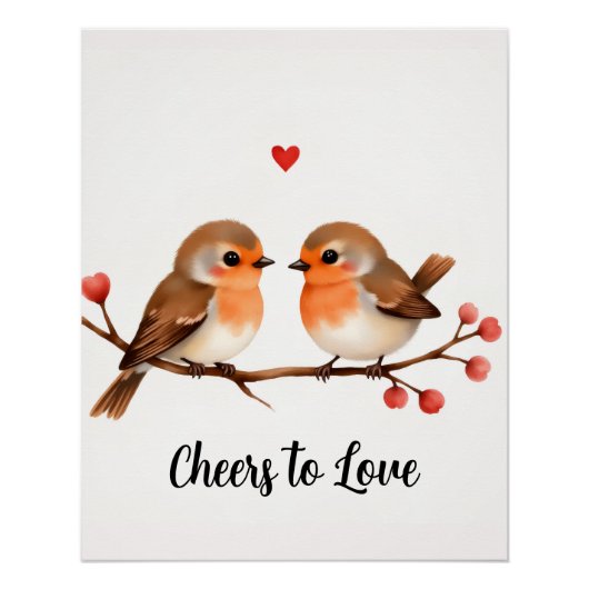 “Cheers to Love” Romantic Art Print ポスター (正面)