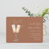 Cheers To Love Rust Bridal Shower 招待状 (スタンド正面)