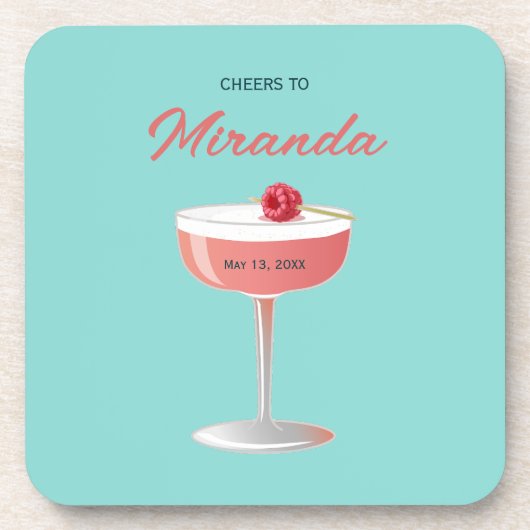 Cheers to [Name] Personalized Party  コースター (正面)