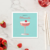 Cheers to [Name] Personalized Party Napkins スタンダードカクテルナプキン (インサイチュ)