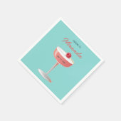 Cheers to [Name] Personalized Party Napkins スタンダードカクテルナプキン (角)