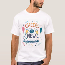  Cheers to New Beginnings T-Shirt Tシャツ