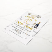 Cheers to New Year Party Gold 箔招待状 (回転した状態)