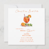 Cheers to Our Bride-to-be Aperol Square Bridal  招待状 (正面)