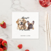 Cheers to our Humans Custom Pet Cocktail Wedding スタンダードカクテルナプキン (インサイチュ)