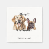 Cheers to our Humans Custom Pet Cocktail Wedding スタンダードカクテルナプキン (正面)