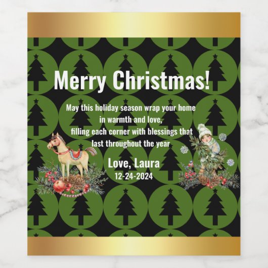 Cheers to Robert: Custom Christmas Wine Labels! ワインラベル (シングルラベル)