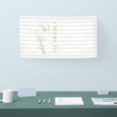 Cheers to Sage Green & Beige Wedding Banner 横断幕 (トレードショー)