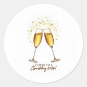 Cheers to Sparkling 2026 Sticker ラウンドシール (正面)