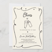 Cheers to Surviving the First Year Funny Birthday 招待状 (正面)