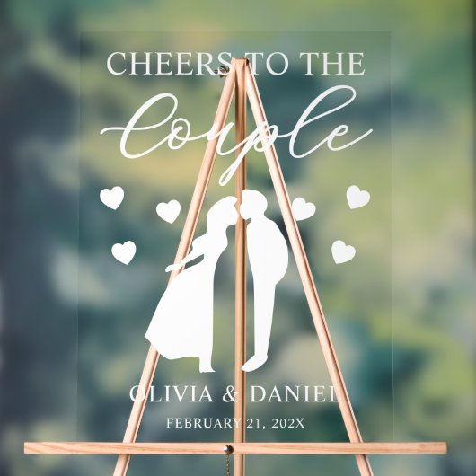 Cheers to the Couple Custom Wedding アクリルサイン (ニュートラル)