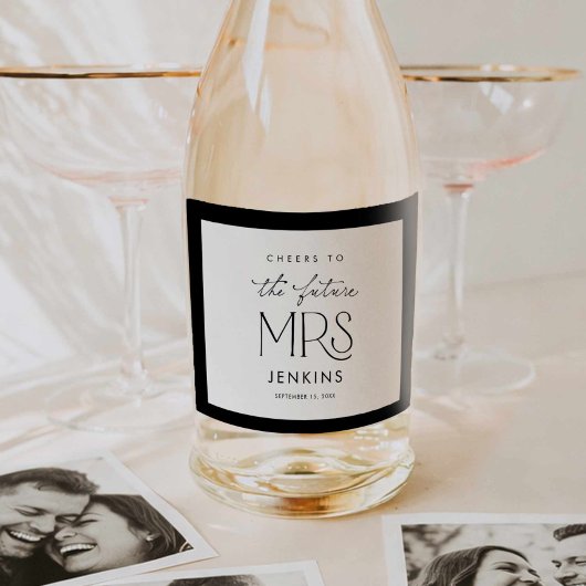 Cheers to the Future Mrs Bridal Shower Wine Label スパークリングワインラベル