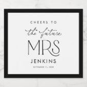 Cheers to the Future Mrs Bridal Shower Wine Label スパークリングワインラベル (シングルラベル)