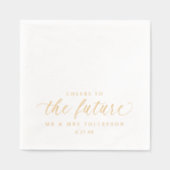 Cheers to the Future Wedding Engagement or Shower 箔ナプキン (正面)