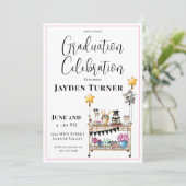 Cheers to the Grad / Festive Graduation Bar Cart  招待状 (スタンド正面)