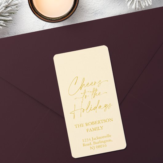 Cheers to the Holidays Festive ラベル